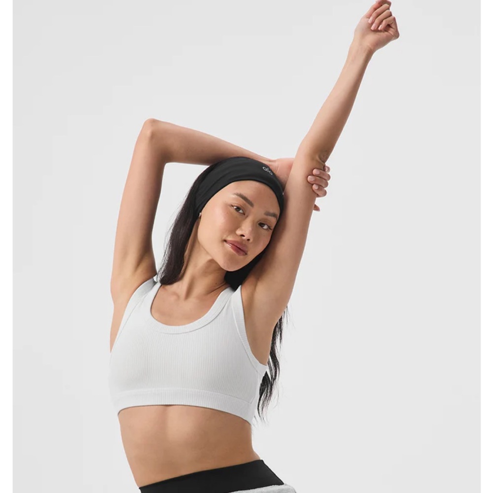 ALO Yoga White Ribbed Tank Top